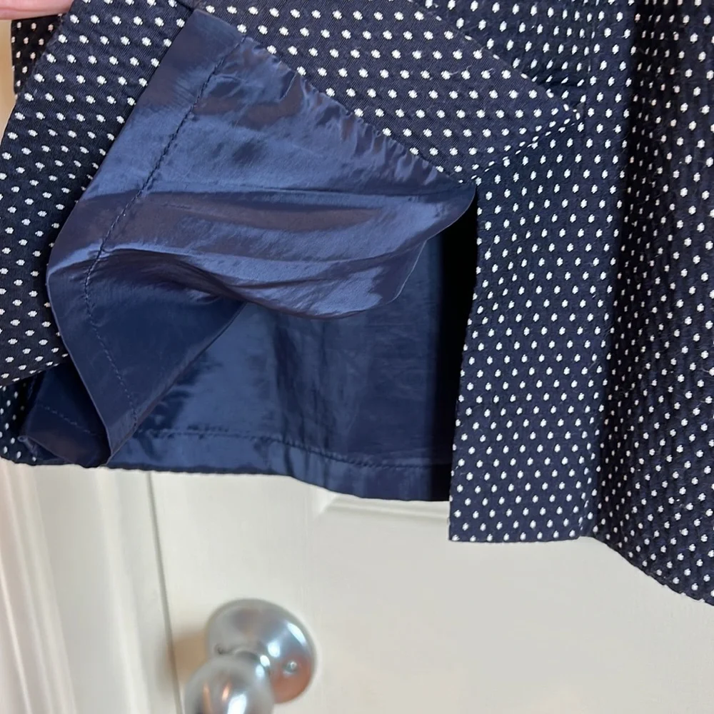 J. Crew Navy Mini Sheath Dress with White Microdots